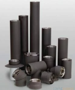 Ventis 8 - Inch Double Wall Black Stove Pipe And Components