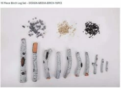 Amantii - Traditional Series Electric Fireplace - TRD-44-BESPOKE -BBQDIRECT Sales 10 piece birch log set 1