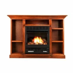 Buck Stove Model 1127 Ventless Gas Fireplace With Prestige Bookcase Mantel - 50-Inch -BBQDIRECT Sales 1127prestige cherry new