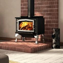 Osburn OB01700 Medium Wood Burning Stove- Up To 1800 Square Feet -BBQDIRECT Sales 1700 nickel door and nickel legs 1