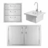BBQ Direct Outdoor 3-piece Kitchen Set With Double & Triple Access Door & Sink 1 BBQ Direct Outdoor 3-piece Kitchen Set With Double & Triple Access Door & Sink -BBQDIRECT Sales 19bbq 260 ad40 bbq 260 drw3 pth bbq 260 sink 21
