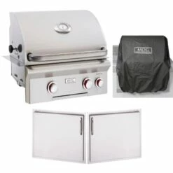 AOG T-Series 24-Inch 2-Burner Built-In Gas Grill Outdoor Kitchen Package W/ Optional Refrigerator