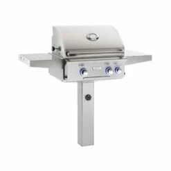AOG L-Series 24-Inch 2-Burner Gas Grill On In-Ground Post With Rotisserie - 24NGL