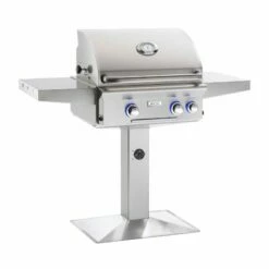 AOG L-Series 24-Inch 2-Burner Gas Grill On Pedestal With Rotisserie - 24NPL