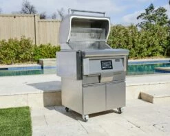 Coyote 28-Inch Freestanding Pellet Grill With Portable Cart - C1P28 -BBQDIRECT Sales 28 lifestyle angle