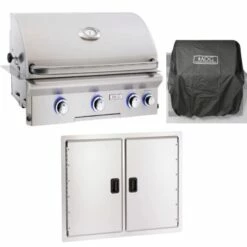 AOG L-Series 30-Inch 3-Burner Built-In Gas Grill Outdoor Kitchen Package W/ Optional Refrigerator