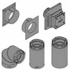 Empire Horizontal Vent Kit For Top Venting Fireplaces 4in X 6 5/8in X 8in To 11in Wall Thickness - DVVK4TP