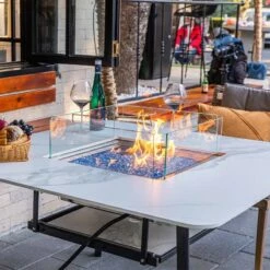 Elementi Plus Helsinki Marble Porcelain Dining Table - OFP302 -BBQDIRECT Sales 33 23 3