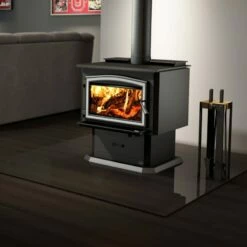 Osburn 3500 Wood Burning Stove With Blower- OB03500 -BBQDIRECT Sales 3500 with nickel door