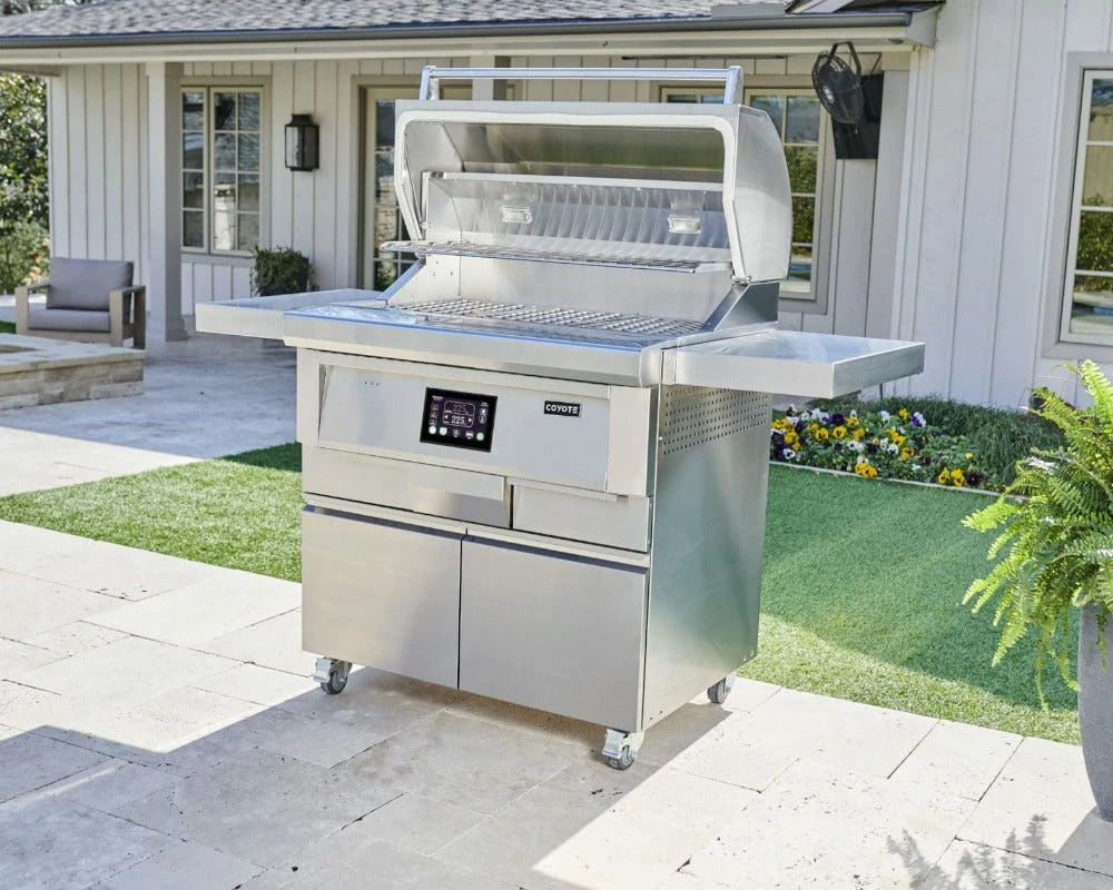 Coyote 36-Inch Freestanding Pellet Grill With Portable Cart - C1P36-FS 14 Coyote 36-Inch Freestanding Pellet Grill With Portable Cart - C1P36-FS - Image 12