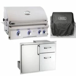 AOG L-Series 36-Inch 3-Burner Built-In Gas Grill Outdoor Kitchen Package W/ Optional Refrigerator