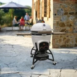 Icon XR402 Deluxe Kamado Grill In White Or Black -BBQDIRECT Sales 402 lifestyle