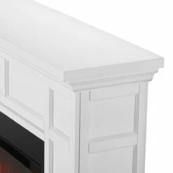 Real Flame 4130E-W Alcott 74 Inch Electric Fireplace With Mantel - White -BBQDIRECT Sales 4130e w corner 1