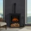 Real Flame 5005E-BK Hollis 32 Inch Electric Fireplace With Flue - Black -BBQDIRECT Sales 5005e bk lifestyle