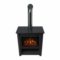 Real Flame 5005E-BK Hollis 32 Inch Electric Fireplace With Flue - Black -BBQDIRECT Sales 5005e bk top