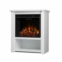 Real Flame 5005E-W Hollis 32 Inch Electric Fireplace With Flue - White -BBQDIRECT Sales 5005e w hero no tube 1
