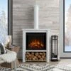 Real Flame 5005E-W Hollis 32 Inch Electric Fireplace With Flue - White -BBQDIRECT Sales 5005e w lifestyle