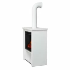 Real Flame 5005E-W Hollis 32 Inch Electric Fireplace With Flue - White -BBQDIRECT Sales 5005e w side 1