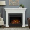 Real Flame 6720E-RW Emerson Grand 55 Inch Electric Fireplace With Mantel - Rustic White 1 Real Flame 6720E-RW Emerson Grand 55 Inch Electric Fireplace With Mantel - Rustic White -BBQDIRECT Sales 6720e rw lifestyle 1