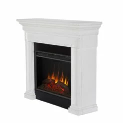 Real Flame 6720E-RW Emerson Grand 55 Inch Electric Fireplace With Mantel - Rustic White -BBQDIRECT Sales 6720e rw side 1