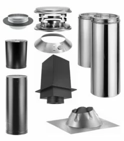Duravent Cathedral Ceiling With Single Wall Black Pipe Wood Stove Chimney Kit - CCSBKIT