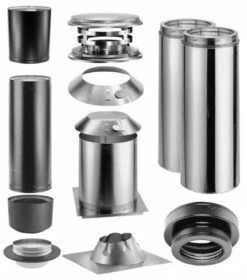 Duravent Flat Ceiling With Double Wall Black Pipe Wood Stove Chimney Kit - FCDBKIT