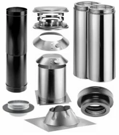 Duravent Flat Ceiling With Single Wall Black Pipe Wood Stove Chimney Kit - FCSBKIT