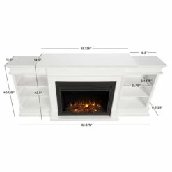 Real Flame 7190E-W Ashton Grand 92-Inch Electric Fireplace Entertainment Center - White -BBQDIRECT Sales 7190e w dims 1