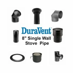 DuraVent 8-Inch Diameter Durablack Single Wall Black Stove Pipe - 8-Inch Durablack