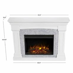 Real Flame 8290E-W Deland 63" Grand Electric Fireplace With Mantel - White -BBQDIRECT Sales 8290e w dims 1
