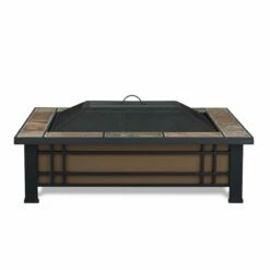 Real Flame Hamilton Natural Slate Tile Wood Burning Fire Pit - 946-NST -BBQDIRECT Sales 946 bk hamilton side hi res