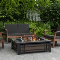 Real Flame Hamilton Natural Slate Tile Wood Burning Fire Pit - 946-NST -BBQDIRECT Sales 946 hamilton lifestyle hi res