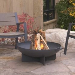 Real Flame Anson Gray Wood Burning Fire Pit - 958-GRY -BBQDIRECT Sales 958 anson gray lifestyle hi res