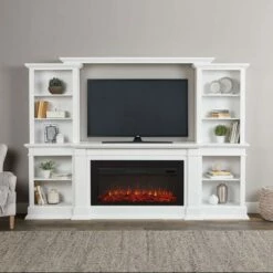 Real Flame 9900E-W Monte Vista 108" Electric Fireplace Entertainment Center - White