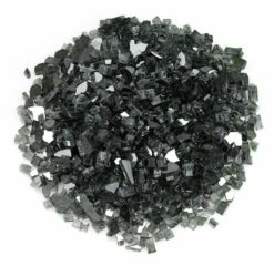 American Fire Glass 1/4 Inch Black Reflective Fire Glass - 10 Pounds