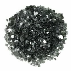 American Fire Glass 1/2 Inch Black Reflective Fire Glass - 10 Pounds