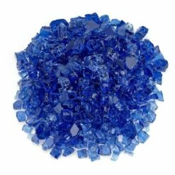 American Fire Glass 1/2 Inch Cobalt Blue Fire Glass - 10 Pounds