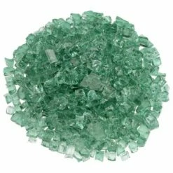 American Fire Glass 1/2 Inch Evergreen Fire Glass - 10 Pounds
