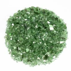 American Fire Glass 1/4 Inch Evergreen Reflective Fire Glass - 10 Pounds