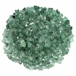 American Fire Glass 1/2 Inch Evergreen Reflective Fire Glass - 10 Pounds