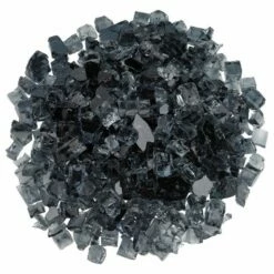 American Fire Glass 1/2 Inch Gray Fire Glass - 10 Pounds