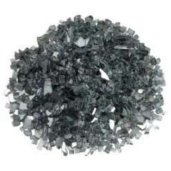 American Fire Glass 1/4 Inch Gray Reflective Fire Glass - Gray Reflective - 10 Pounds