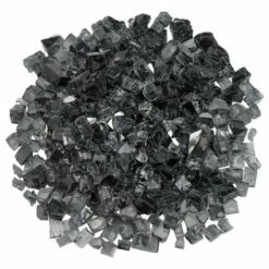 American Fire Glass 1/2 Inch Gray Reflective Fire Glass - 10 Pounds