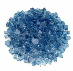 American Fire Glass 1/2 Inch Pacific Blue Fire Glass - 10 Pounds