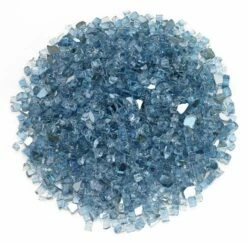 American Fire Glass 1/4 Inch Pacific Blue Reflective Fire Glass - 10 Pounds