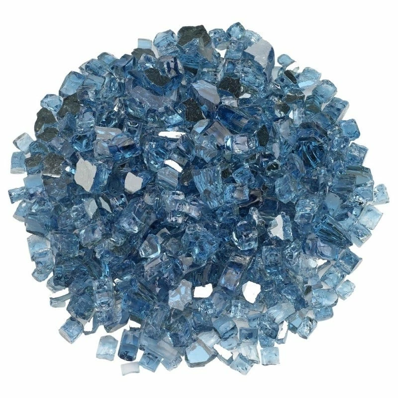 American Fire Glass 1/2 Inch Pacific Blue Reflective Fire Glass - 10 Pounds 3 American Fire Glass 1/2 Inch Pacific Blue Reflective Fire Glass - 10 Pounds