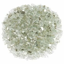 American Fire Glass 1/4 Inch Platinum Reflective Fire Glass - 10 Pounds