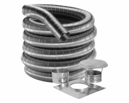 Duravent 6-Inch 304 Stainless Steel Chimney Liner Kit For Fireplace Inserts - 6DF304 - 15ft-35ft 8 Duravent 6-Inch 304 Stainless Steel Chimney Liner Kit For Fireplace Inserts - 6DF304 - 15ft-35ft -BBQDIRECT Sales appliance connector 1