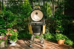 Coyote Asado Ceramic Freestanding Kamado Grill - C1CHCS-FS -BBQDIRECT Sales asado kamado on cart lifestyle