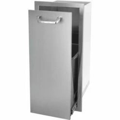 BBQ Direct Outdoor Kitchen 3-piece Set With Double Access Door & Narrow Roll-Out Trash Bin &Ã Outdoor Rated Drop-In Bar Sink -BBQDIRECT Sales bbq 260 trnw drw